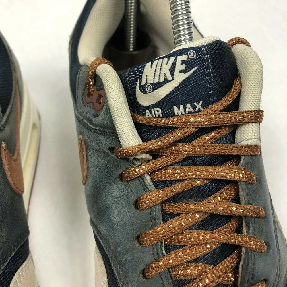 Nike Air Max 1‎ Sneakers Womens 9 Blue Grey Bronze Iridescent Low Top